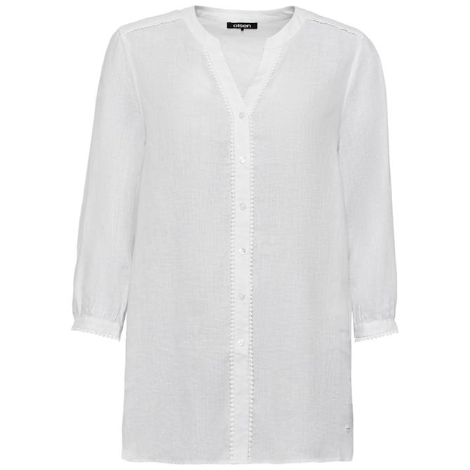 Olsen White Linen Shirt